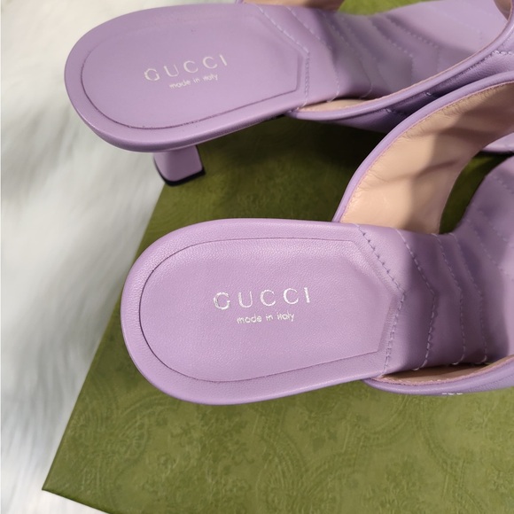 Gucci Purple Quilted Sandals - Picture 14 of 16